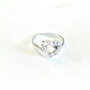 Diamond Heart Ring 14k White Gold